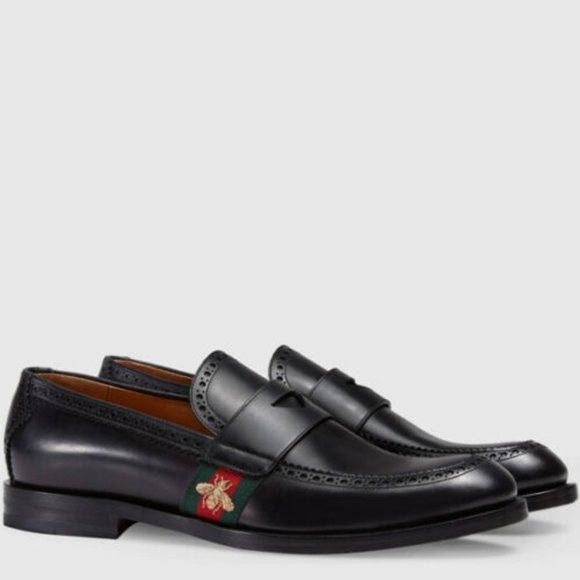 Gucci Other - GUCCI Bee Embroidery Black Web Dress Lux Loafer